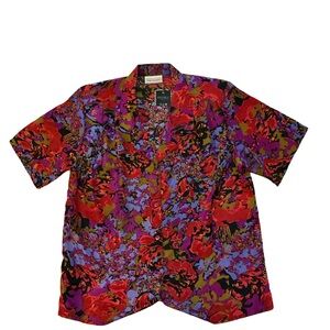 Impressions Multicolor Floral Button Down